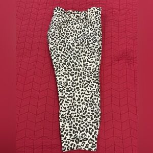 J. Crew brown and cream leopard printed pants. Size 12.